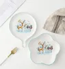 Fulu plate creative Dinnerware Sets Nordic style tableware ceramic single handle plum blossom double ear baking plates household dishes