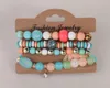 4pcs/set Fashion Multilayer Crystal Stone Party Candy Beads Tassel Bracelets & Bangles Strand PartyStretch Friendship Bracelet for Women WLL536