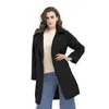 Manteau Long en laine pour femmes, taille large, rembourré en coton, manches en peluche, offre spéciale