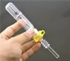 2pcs Mini Glass Bubbler Rauchwasserrohre mit Filter perc Dab Strohöls mit 14 mm männlicher Glasölbrenner und Clip billigsten