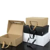 Umweltfreundliche Kraftpapier-Geschenkbox, schwarz/braun, faltbarer Karton, geeignet für Kleidung, Schuhe