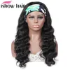 Ishow 26 28 30inch Human Hair Wigs With Headbands Easy to Install Body Yaki Straight Water Headband Wig Loose Deep Curly None Lace Wigs for Women All Ages Natural Color