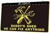 LD5717 Daddy's Shed He Can Fix Anything Tools Light Sign 3D Engraving LED Wholesale Retail