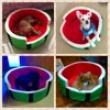 1 ADET Sevimli Köpek Evi Sıcak Pamuk Karpuz Modelleme Köpekler için Köpek Mat Kanepe Pet Kedi Meyve Yatağı S M L 201223