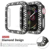 Doppelreihiges Diamant-Uhrengehäuse für Apple Watch Case 38/42 mm 40/44 mm Band PC-Displayschutzfolie für iWatch Serie 6 SE 5 4 3 Hohe Qualität