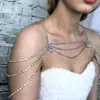 the Latest Fashion Handmade Sexy Lady Necklace Body Chain Luxury Crystal Tassel Shoulder Chain Neckl