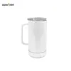 Sublimation Coffee Mugs with Bluetooth Speaker 14oz Stainless Steel Tumbler USB Charger Double Wall Insulated Vacuum Music Tumblers Blank White Water Bottle