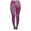 Kadınlar Legging Pembe Leopar Baskı Leggins Ince Yüksek Esneklik Legins Popüler Spor Tayt Kadın Pantolon LJ201006