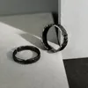 Кластерные кольца стерлингового серебра 925 черный дизайн геометрии подарок для женщин Anillo de Plata Ley Joyas Access Accessory