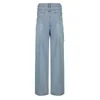 Outono moda feminina jeans largamente perna largura lacaio vintage roupas high street desgaste calças meninas cargas rasgadas para fêmea 220214