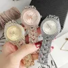 Brand Watches Women Lady Girl Diamond Crystal Big Letters Style Metal Steel Band Quartz Wrist Watch pretty durable gift grace high270R