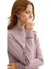 AMII Winter Spring Solid tröja bär en halv hög krage full ärmar Slim fit pullover stickad tröja 11920233 201223