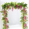 Decorative Flowers & Wreaths 2 Meters Hydrangea Leaf Vine Wedding Flower Wall Arrangement Home Bathroom Decoration Accessories Artificial Fl