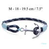Stainless Steel Anchor Ice Blue Rope Chain Handmade Charm Bracelet Jewelry Tom Hope with Box and Tag Th4