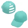 11 Colori Coda di cavallo Panini disordinati Cappelli lavati Berretti da baseball strappati Cotone Berretto con visiera unisex Cappello Snapbacks all'aperto Cappelli da festa traspiranti RRA3803