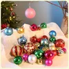 6 centimetri 30pcs ornamenti palla di plastica trasparente caldo colore palle di Natale 2021 decorazioni natalizie per la casa ciondolo albero di Natale 201028