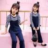 LZH Autumn Casual Teen-Girl Ubrania ubrania moda Pasped Pullover+Bell-dna spodnie 2pcs swobodne garnitury dla dzieci 4-12 rok