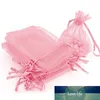 50pcs 7x9 9x12 10x15 13x18CM Pink Organza Bags Jewelry Packaging Bags Wedding Party Decoration