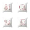 18*18inch Pink Letters Soft Pillowcase Peach Skin Office Sofa Cushion Pillow Case Living Room Seat Decorative Cushion Cover VT1784