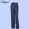 Dulzura Women Pants Solid Glitter Sparkle Bling Trousers 2019 Autumn Winter Office Lady Black Wide Leg Pants T200104