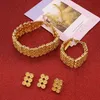 Goldfarbene äthiopische Halskette, Ohrringe, Ring, Armband, Eritrea, Habesha, Hochzeitsschmuck-Sets