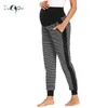 Piega di maternità femminile su comodi pantaloni salotto Pantaloni gravidanza Abiti di gravidanza Super Soft Jogger Sweatpants con tasche LJ201123