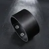 Simple Fashion Style Mens Blank Leather Charm Bracelets Exaggerated Wide Wristband Cuff Jewelry Gifts