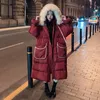 Piumino da donna Parka con cappuccio Inverno Plus Lungo Anatra bianca Stile coreano Sciolto collo di pelliccia grande Cappotto da pane alla moda R99 Luci22