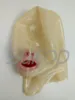 Party Masks Suitop Fäst munstycke och näsrör transparenta vuxna latexhuv BDSM gjord av 0,4 mm tjocklek naturliga material