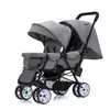 Коляски# Twos Twin Baby Old Croller может сидеть оптом и лежать с четырьмя колесами на высоком уровне легкой сетки с двойным сиденьем годы Дизайнер Q240429