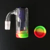 14mm mâle verre cendrier avec 3 couleurs récipient en silicone droit silicone bong eau bong verre bong plate-forme pétrolière pour fumer des pipes