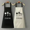 70cm Adult Kitchen Aprons 3 Color Cooking Cleaning Daidle Lace Up Pocket Letter Printing Pinafore Women Man Waterproof New Arrival 4 4lx G2