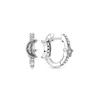 2022 925 Sterling Silver Crescent Moon and Star Stud Asymmetriska Hjärta Örhängen för Kvinnor Mode Smycken Bröllopsgåva