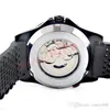 أزياء Men Grand Winner Watch Watch Black Silicone Calendar Second Disc Mechanical Watch Relojes de hombre252l6530926