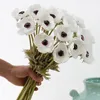 Real Touch Artificial Anemone Silk Flores Artificialials for Wedding Holding Fake Flowers Home Garden Decoratieve krans GGA