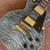 Guitare électrique personnalisée de nouvelle arrivée de couleur grise et touche en palissandre, corps à motif nuage, quincaillerie chromée, guitarra de haute qualité