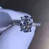 Anel de casamento de prata esterlina 925 dedo de luxo corte oval 3 quilates simulado anéis de diamante para mulheres joias de noivado Anel