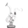 Высочайшее качество стеклянный бонг рециркулятор DAB нефтяной вышка для курения воды труба 8 дюймов двойной баррель стеклянный барбер бонг с 14 мм стеклянного масляного горелки