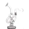 Bong in vetro di alta qualità riciclatore dab oil rig pipa ad acqua per fumatori Bong in vetro a doppia canna da 8 pollici con tubo per bruciatore a nafta in vetro da 14 mm