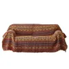 Coperta in nappa con asciugamano in ciniglia bohémien per divano divano fodera decorativa getta coperta in aereo da viaggio con cuciture scozzesi2948