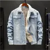 Herrjackor Autumn Shearling Sheepskin Coat Plus Size 4XL 5XL 6XL Jackor Men's Denim Clothing Casual Jacket Winter Overcoat Retail Partihandel X0913 X0913