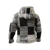 Men's Sweater Coat Spring Autumn Mens Hooded Stripe Thick Wool Zipper Male Cardigan Jumpers Coat Sweater X5P51