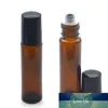 3 pcs 10ml Rolo de garrafa de vidro âmbar na garrafa de óleo essencial de perfume vazio 10ml roll-on frasco rápido transporte rápido