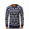 Sonbahar ve Kış Noel Erkek Moda Geyik Baskı Sıradan Yuvarlak Boyun İnce Kazak Sweater Asya Boyutu 201221