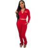 Partihandel Sexig Y2K Tracksuits Sport Två Piece Set Kvinnor Långärmad Hoodie Outfits Womens Clothing K0050