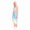 Sommer Frauen Capri Leggings Ombre Gelb Druck Sexy Mid-Calf 3/4 Hosen Bewegung Leggins Capri Hosen LJ201007