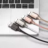 Handykabel Nylon geflochtene Zinklegierung Schnelllade-USB-Kabel Datenkabel mit LED-Anzeige für Typ-C-Micro-USB