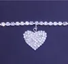 Heart Rhinestone Anklets Beach Barefoot Miłość Wisiorek Anklet Bransoletka Biżuteria Łańcuchowa Dla Kobiet Dziewczyny Prezent