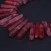5055pcsstrandraw Crystal Points Top perfurado beadstitanium vermelho natural quartzo sticke pingents jóias 200930