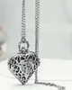 Retro necklace Quartz 41*47 mm Korean version sweater chain blue bronze hollow carved peach heart watch pocket watch necklace hanging watch